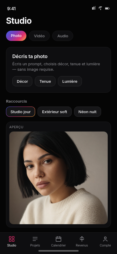 Studio — aperçu campagne (UI)